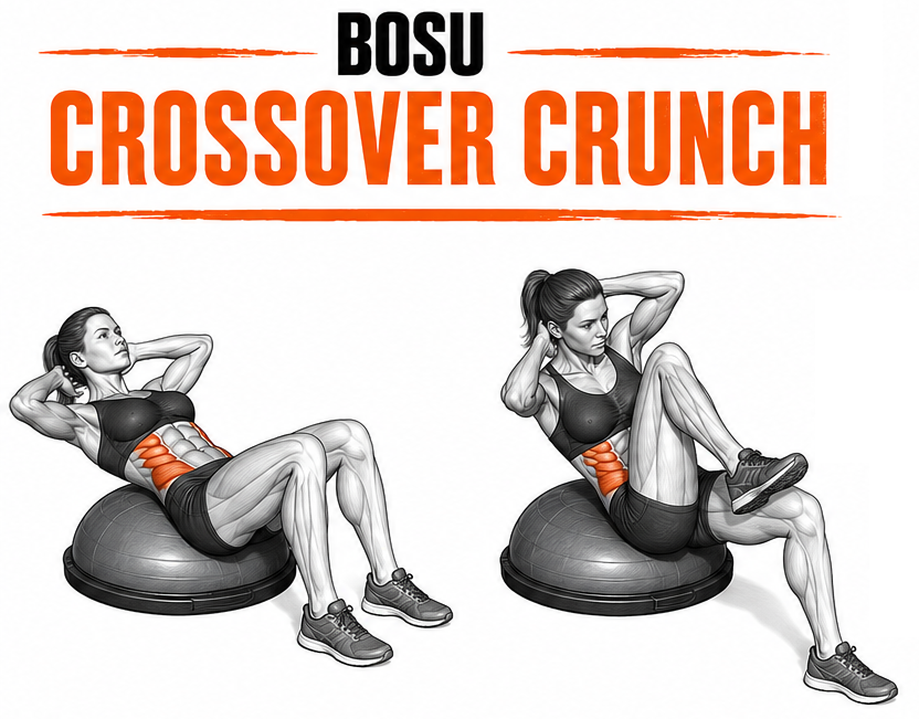 BOSU Crossover Crunch illustration