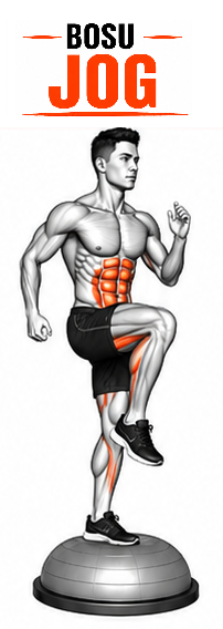 Illustrated guide to the BOSU Jog exercise
