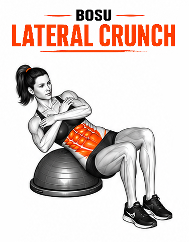 BOSU Lateral Crunch illustration