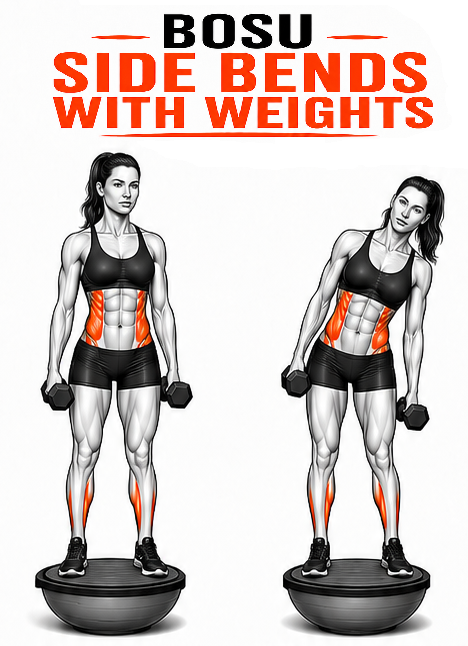 BOSU Side Bends with Weights illustration