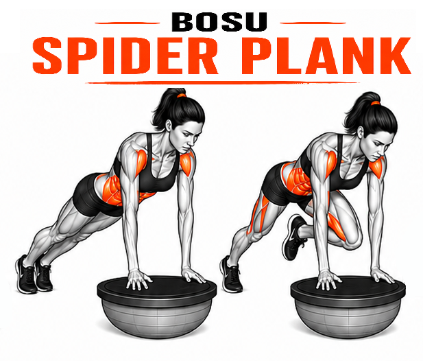 BOSU Spider Plank illustration