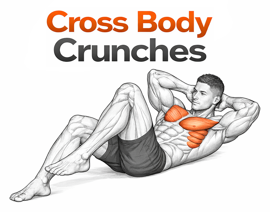Cross Body Crunches illustration