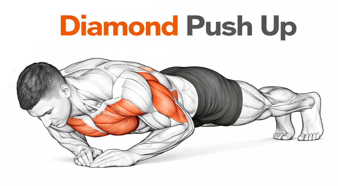 Illustrated guide to the Diamond Push Up exercise