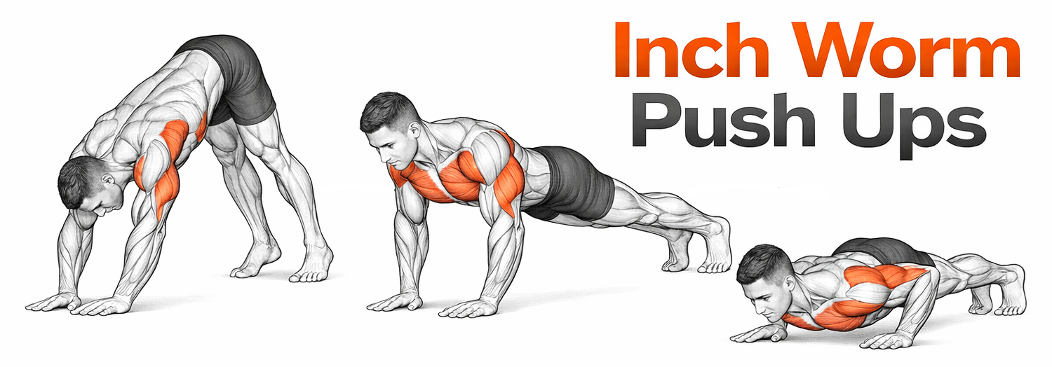 Illustrated guide to the Inch Worm Push Ups exercise