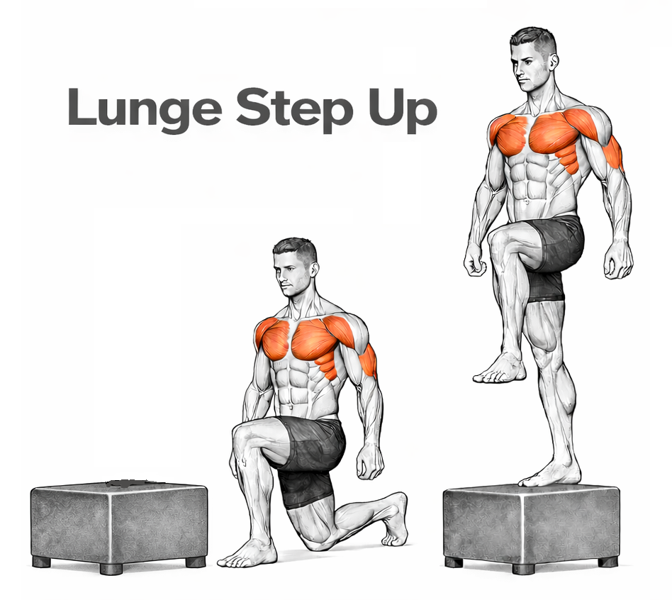 Lunge Step Up illustration