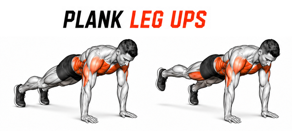 Plank Leg Ups illustration