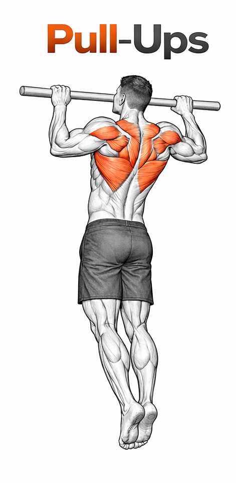 Illustrated guide to the Pull Ups exercise