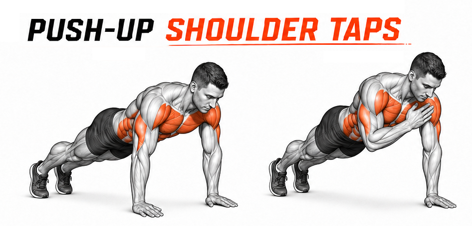 Push-Up Shoulder Taps illustration