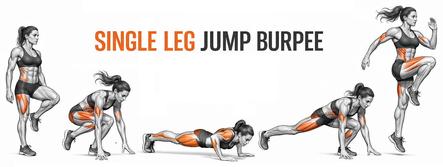 Single Leg Jump Burpee illustration