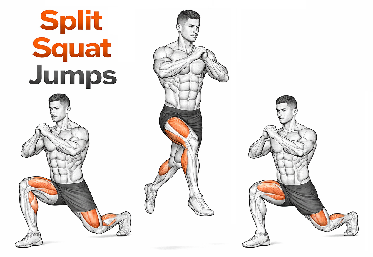 Split Squat Jumps illustration