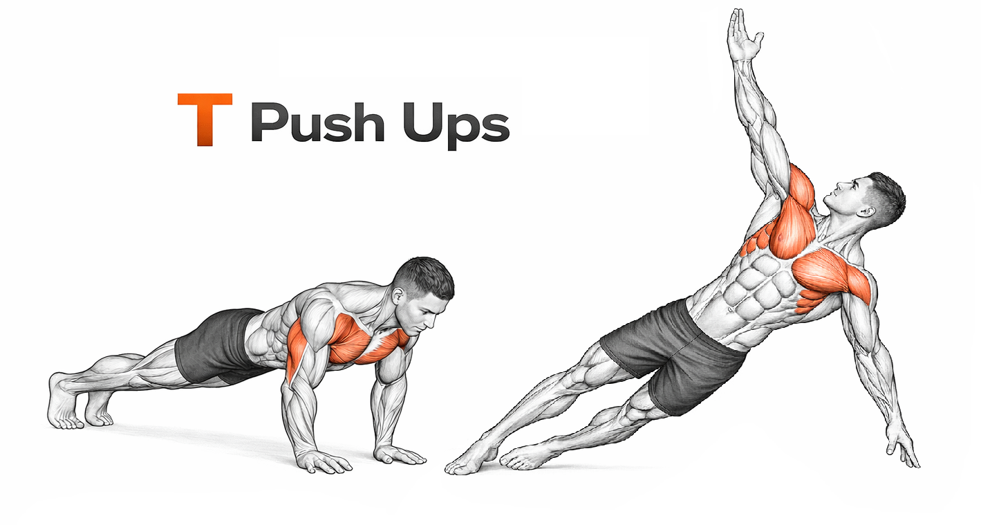 T Push-ups illustration
