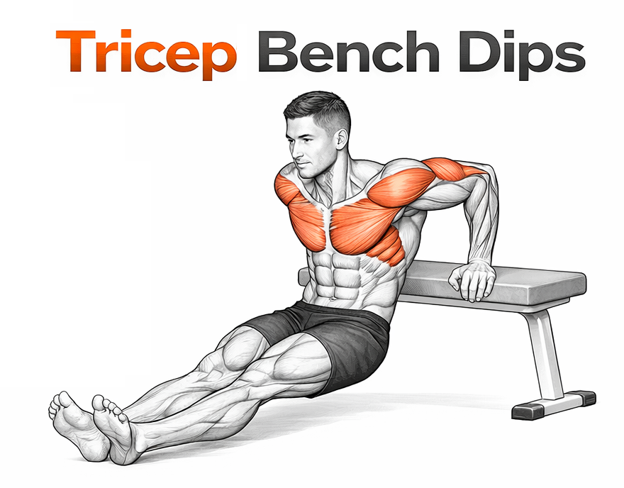 Tricep Bench Dips illustration