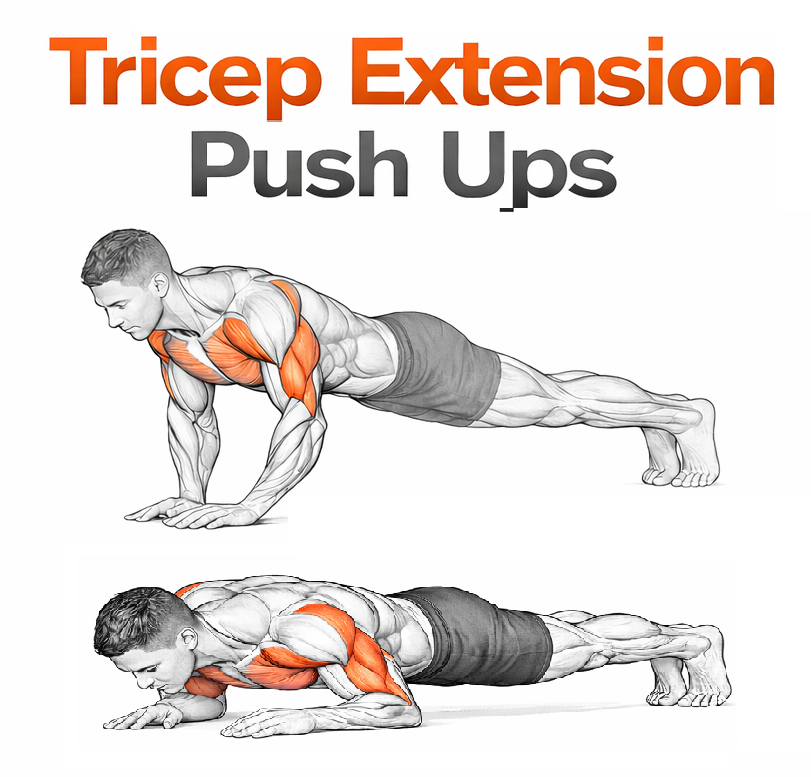 Tricep Extension Push Up illustration