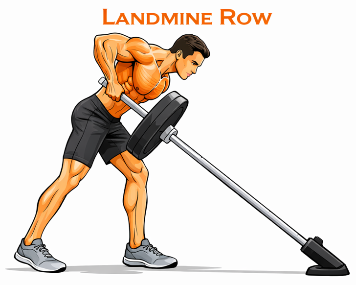 Illustrated guide to the Barbell Landmine Row exercise