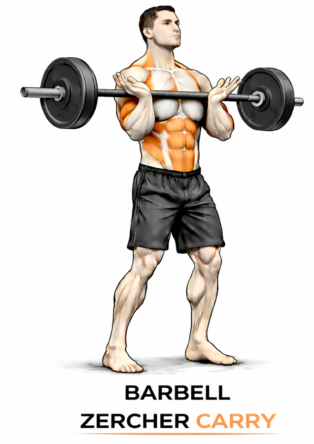 Barbell Zercher Carry illustration