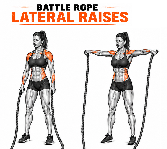 Battle Ropes Lateral Raises illustration