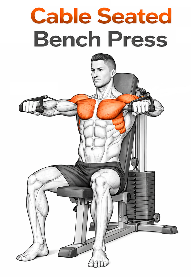Illustrated guide to the Cable Seated Bench Press exercise