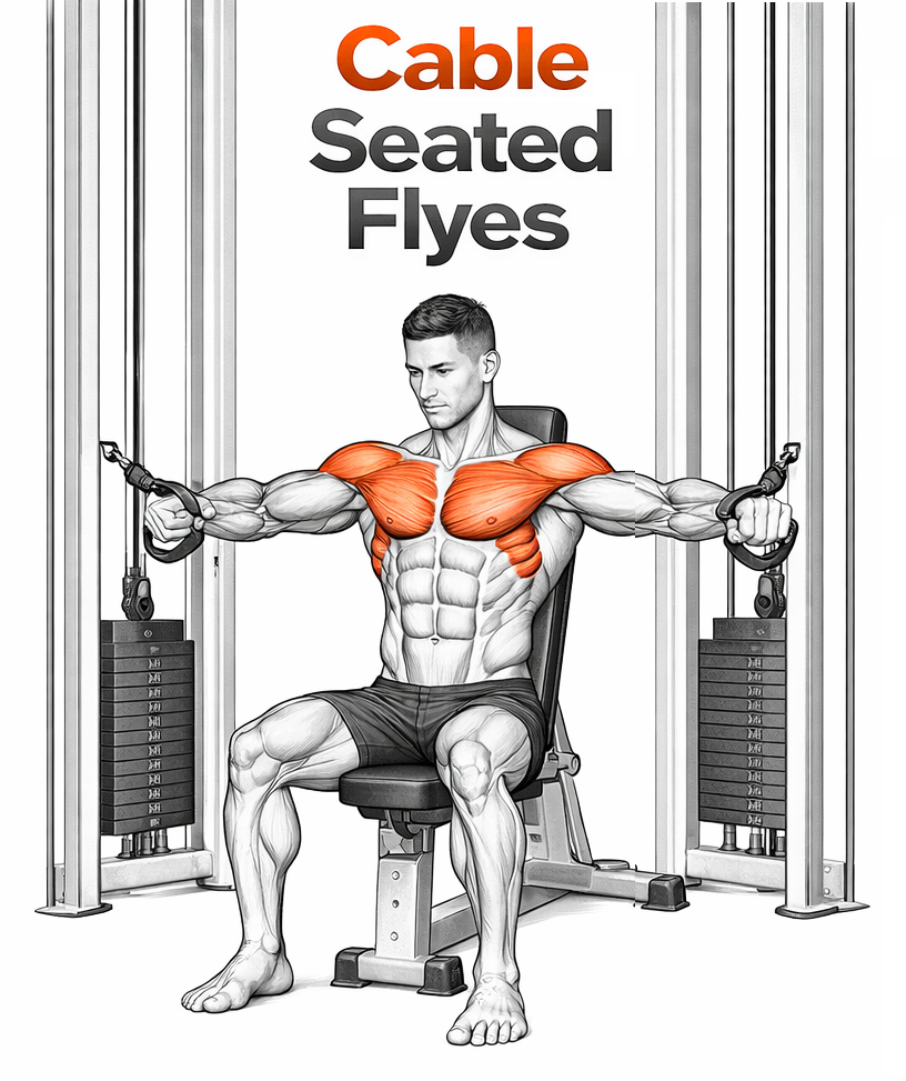Illustrated guide to the Cable Seated Flyes exercise