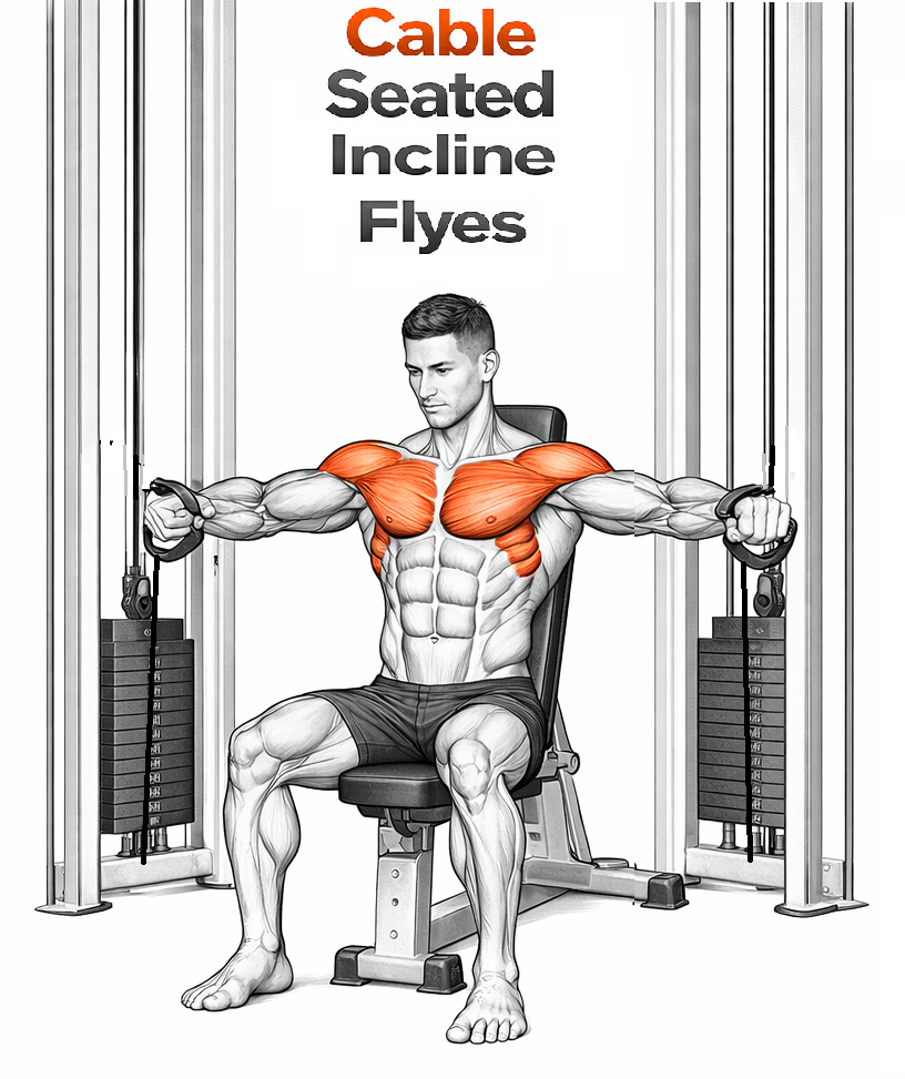 Illustrated guide to the Cable Seated Incline Flyes exercise