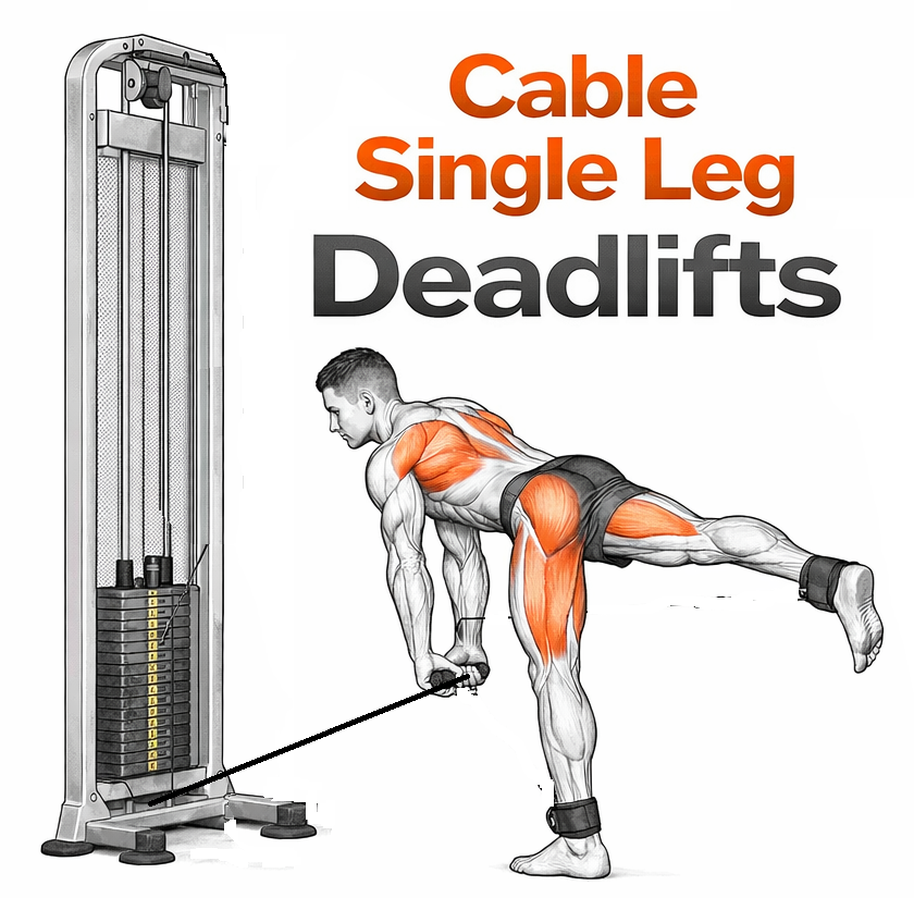 Illustrated guide to the Cable Single Leg Dead Lift exercise