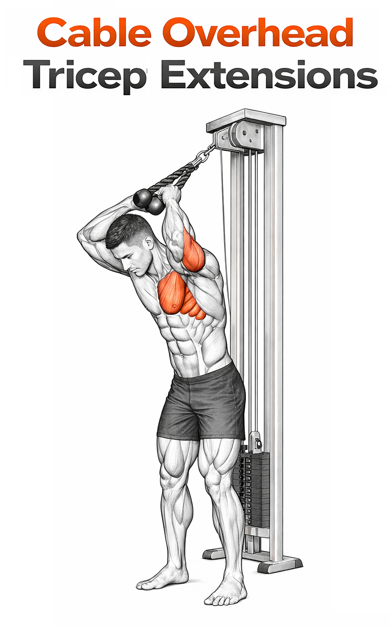 Cable Tricep Overhead Extensions illustration