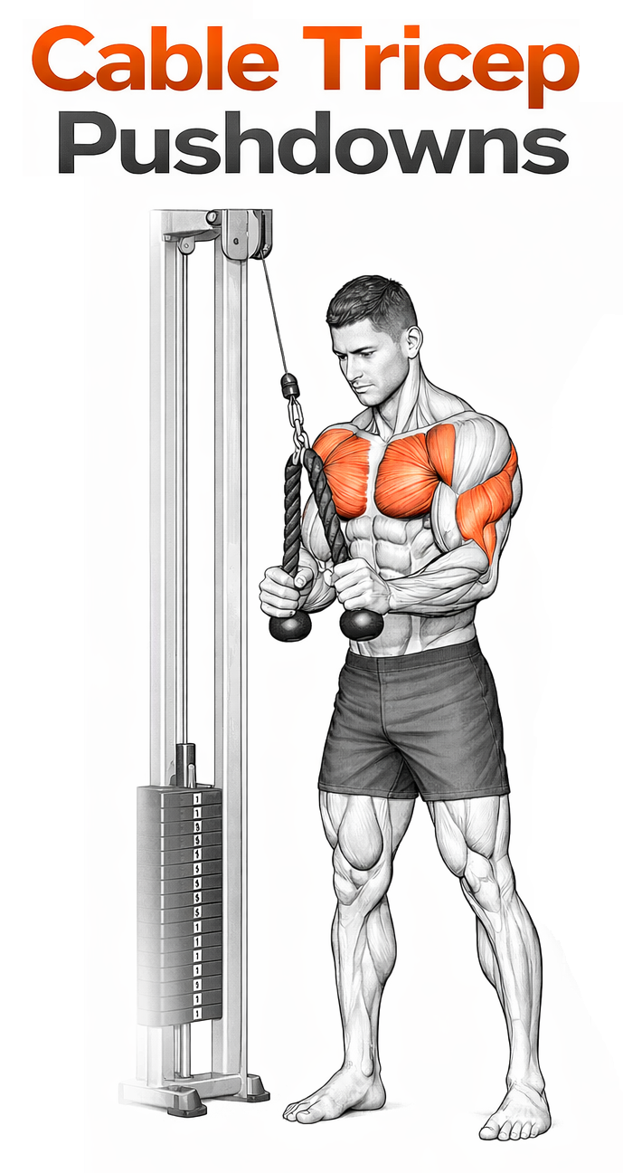 Cable Tricep Pushdown illustration