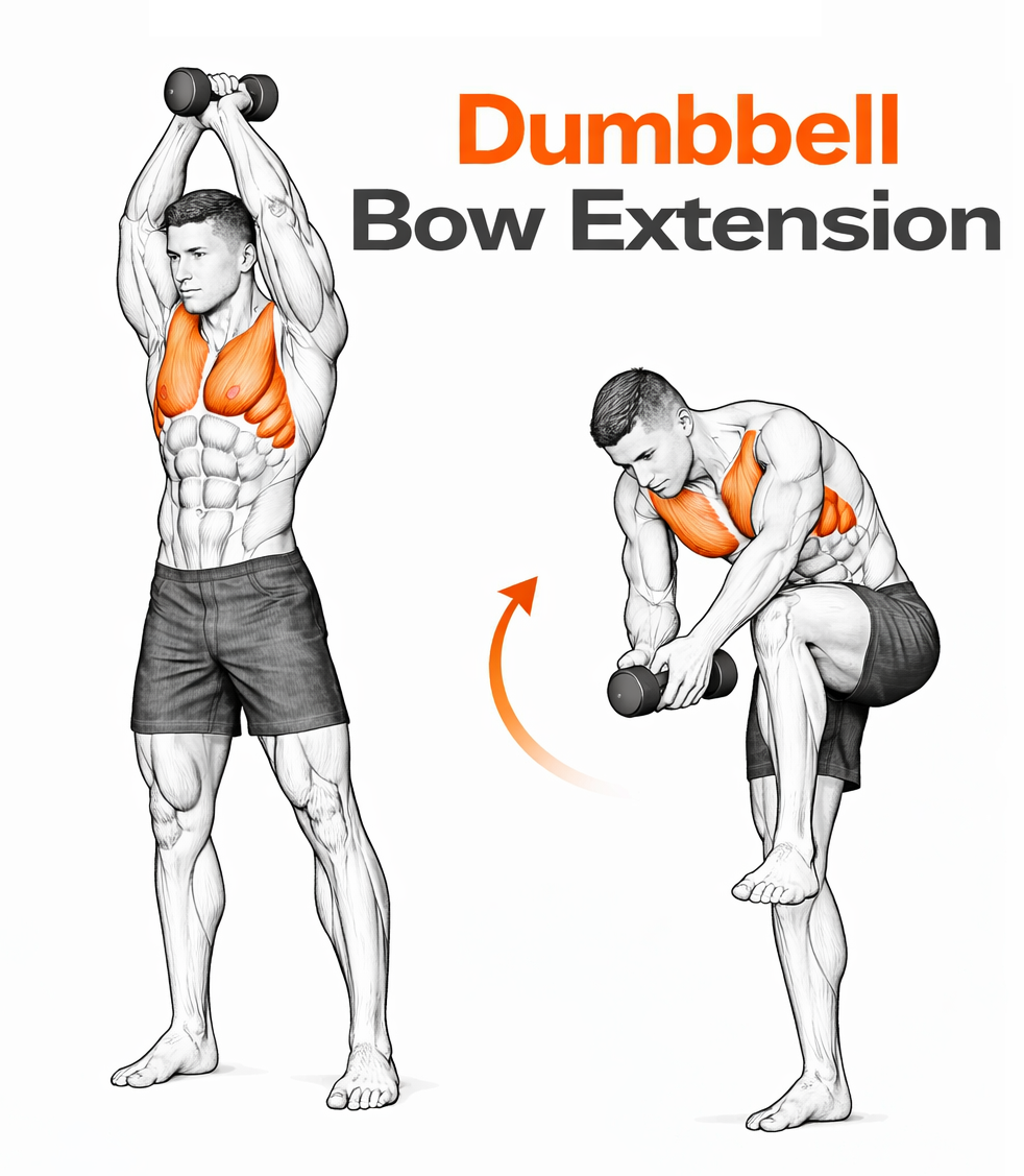 Dumbbell Bow Extension illustration