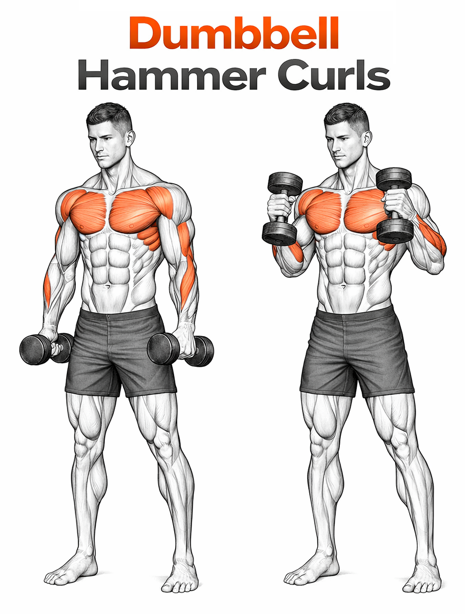 Dumbbell Hammer Curls illustration