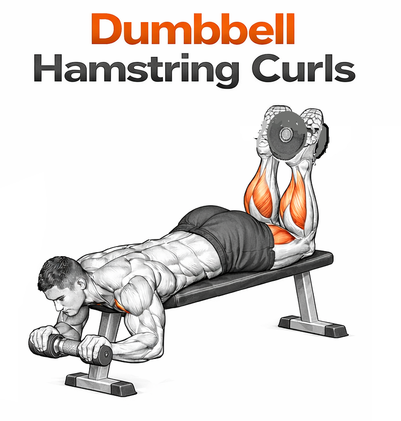 Illustrated guide to the Dumbbell Hamstring Curls exercise