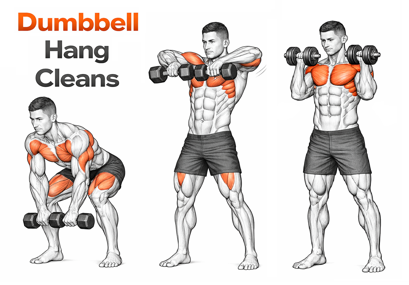 Dumbbell Hang Cleans illustration