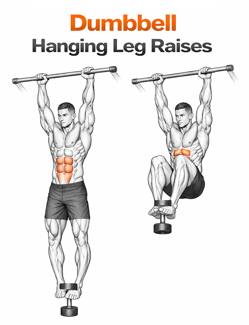 Dumbbell Hanging Leg Raises illustration