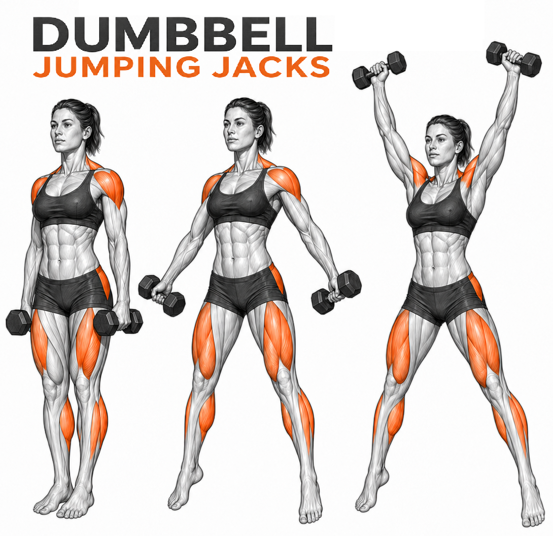 Dumbbell Jumping Jacks illustration