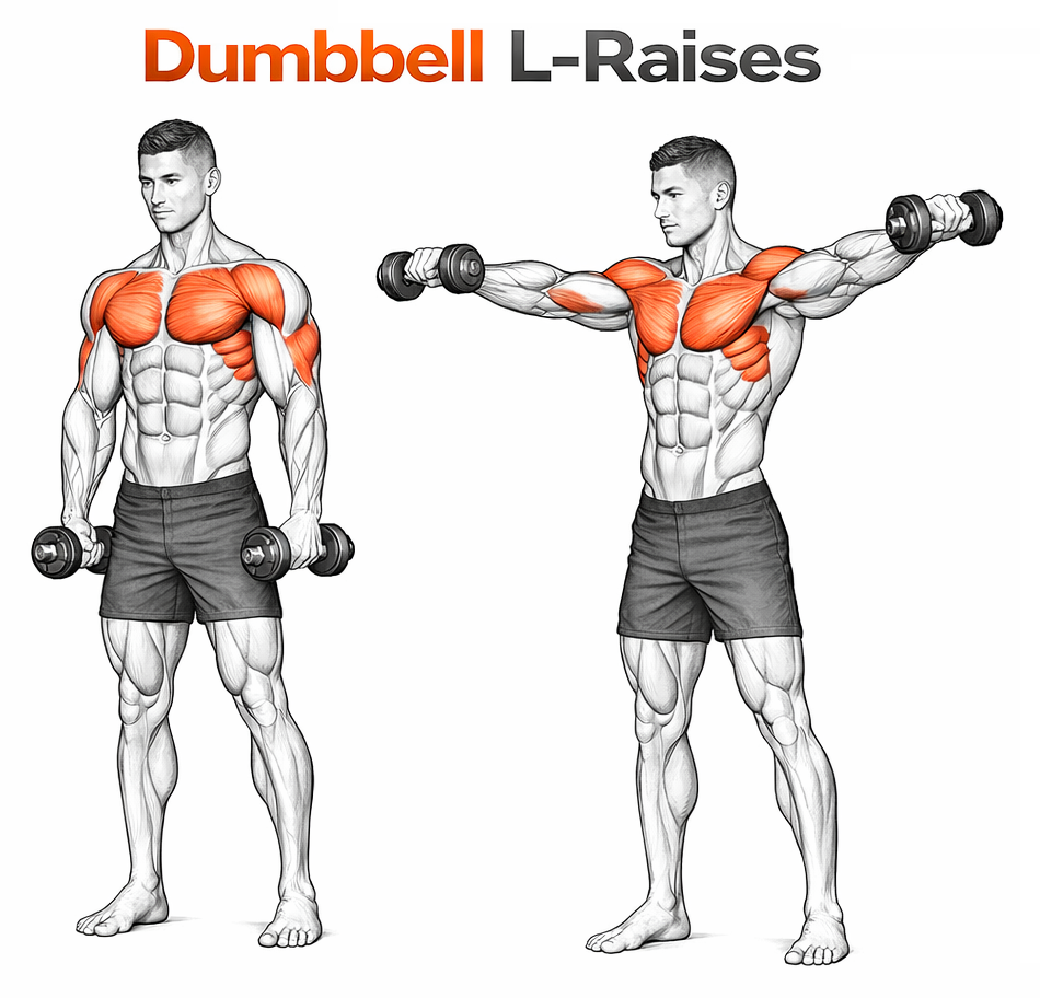 Dumbbell L-Raises illustration