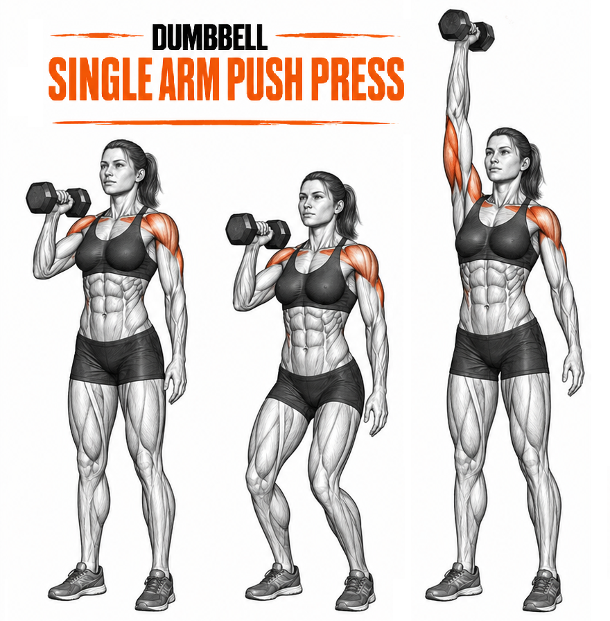 Dumbbell Single Arm Push Press illustration