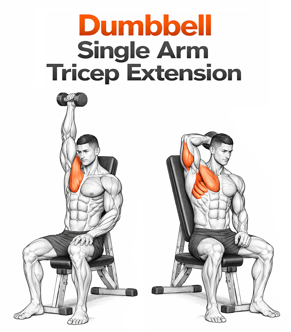 Dumbbell Single Arm Tricep Extension illustration