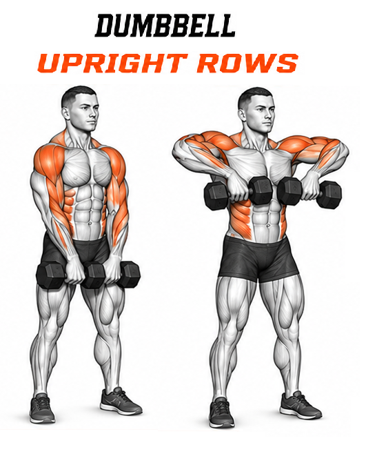 Dumbbell Upright Rows illustration