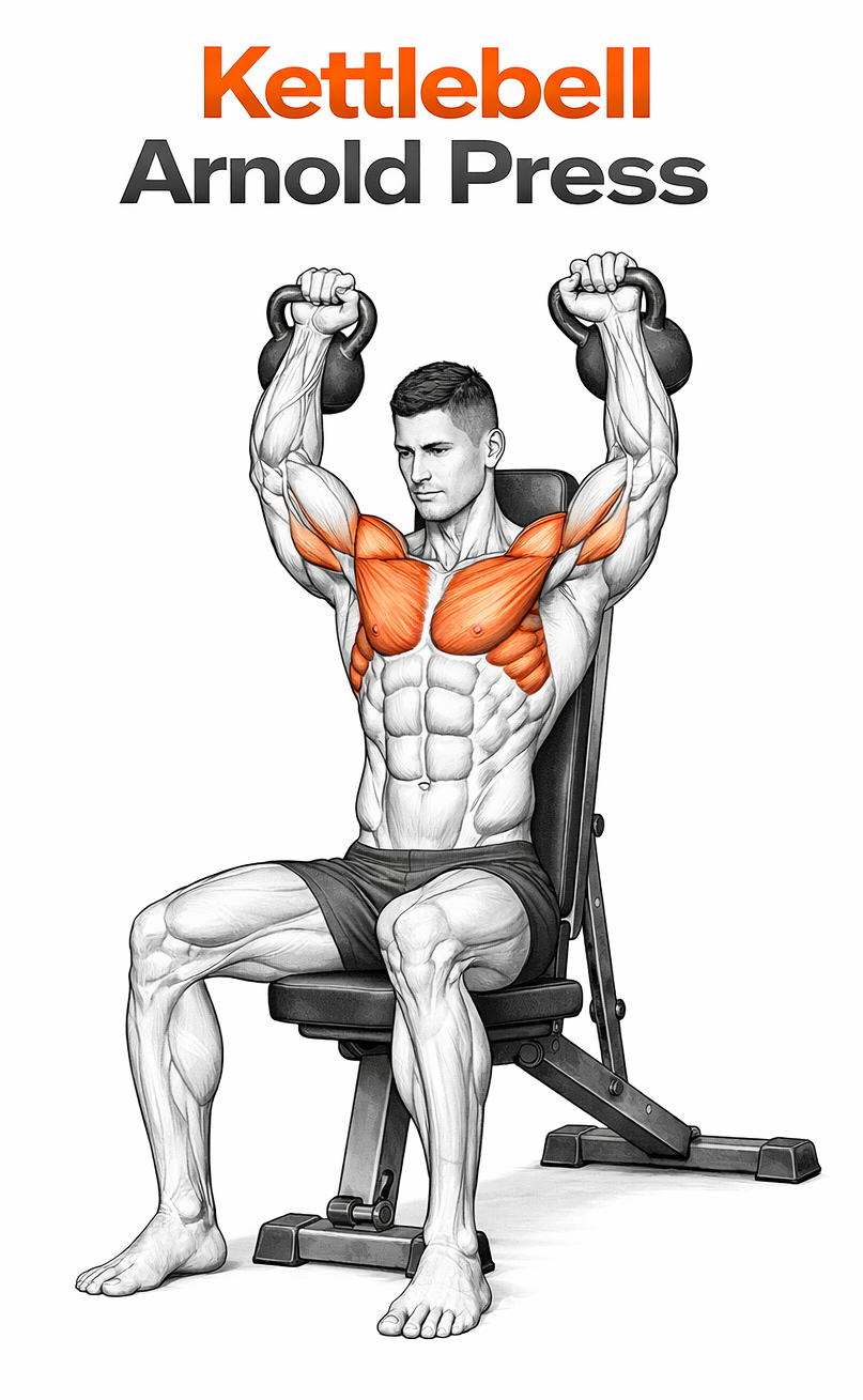 Kettlebell Arnold Press illustration
