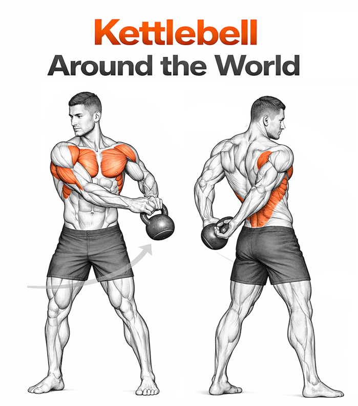 Kettlebell Around the World illustration