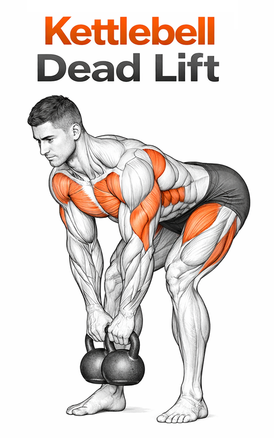 Illustrated guide to the Kettlebell Dead Lift exercise