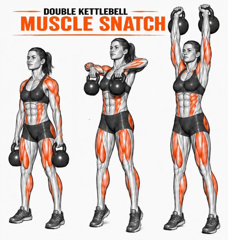 Kettlebell Double Muscle Snatch illustration