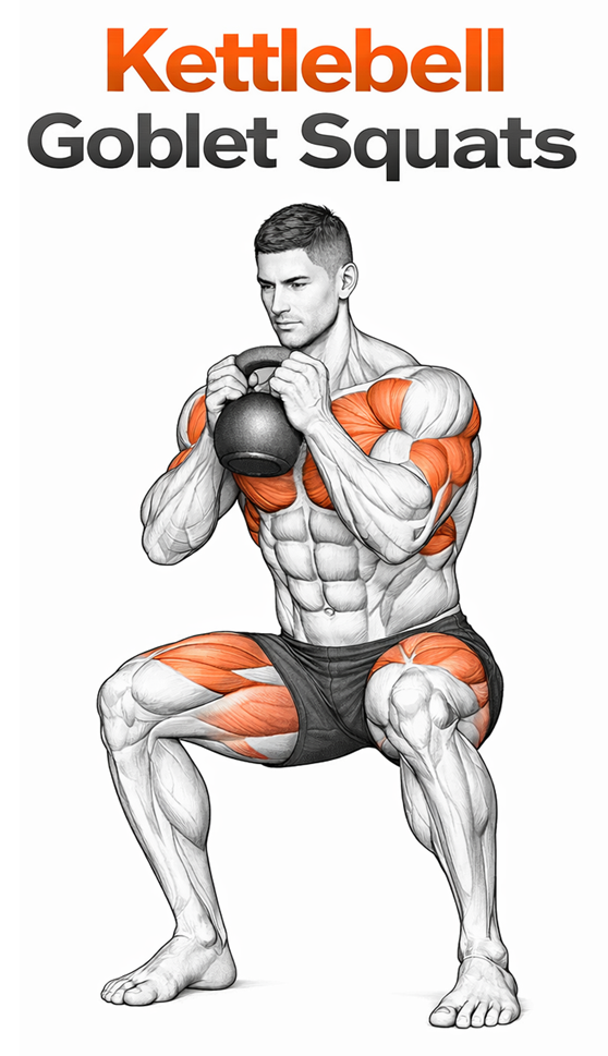 Kettlebell Goblet Squats illustration