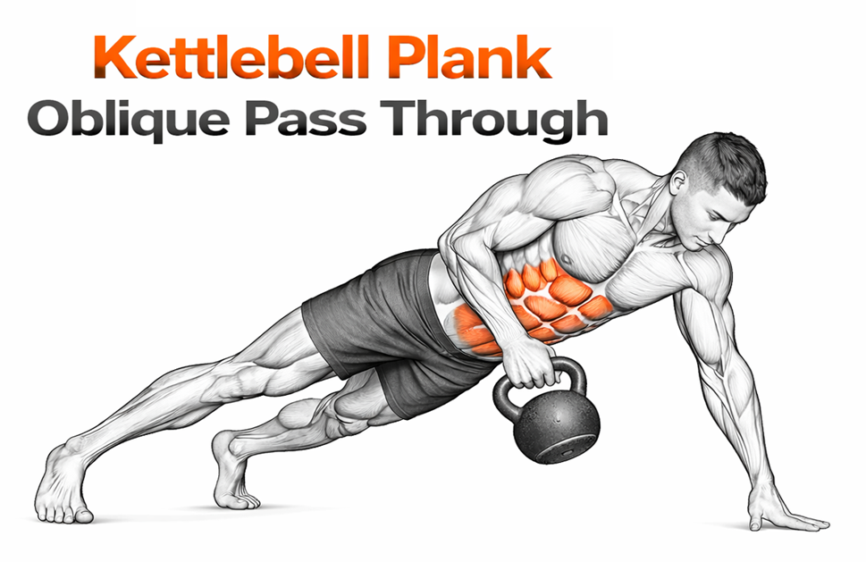 Kettlebell Oblique Pass Through illustration