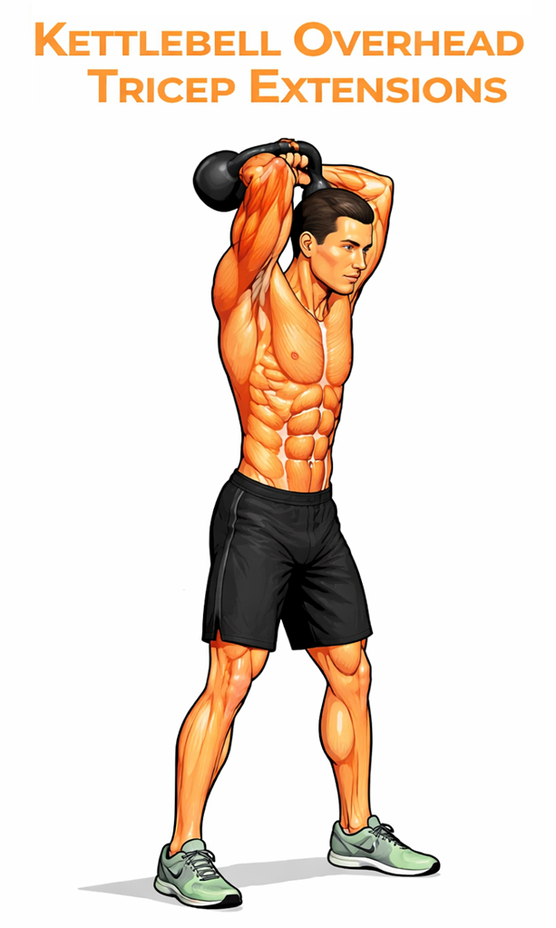 Kettlebell Overhead Tricep Extension illustration