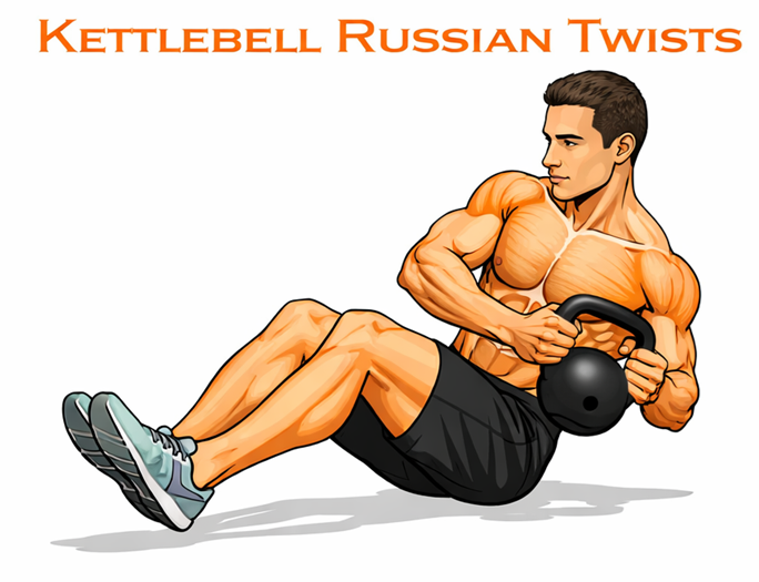 Kettlebell Russian Twists illustration