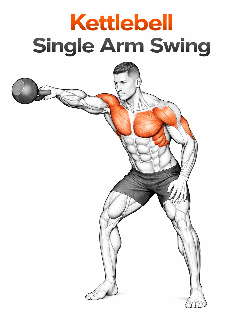 Kettlebell Single Arm Swing illustration