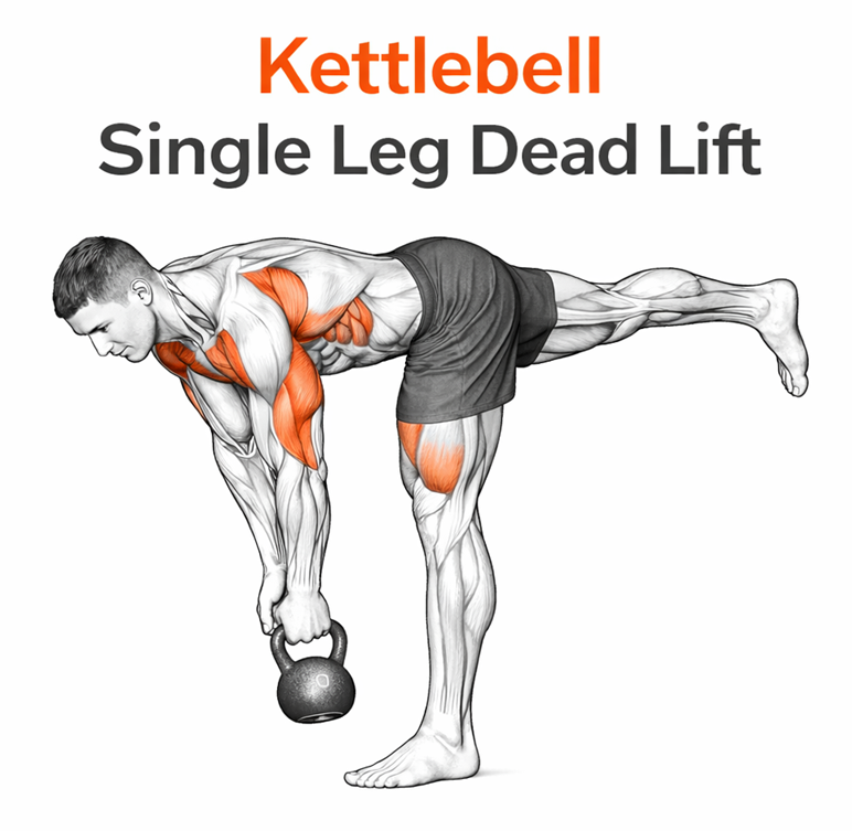 Kettlebell Single Leg Dead Lift illustration