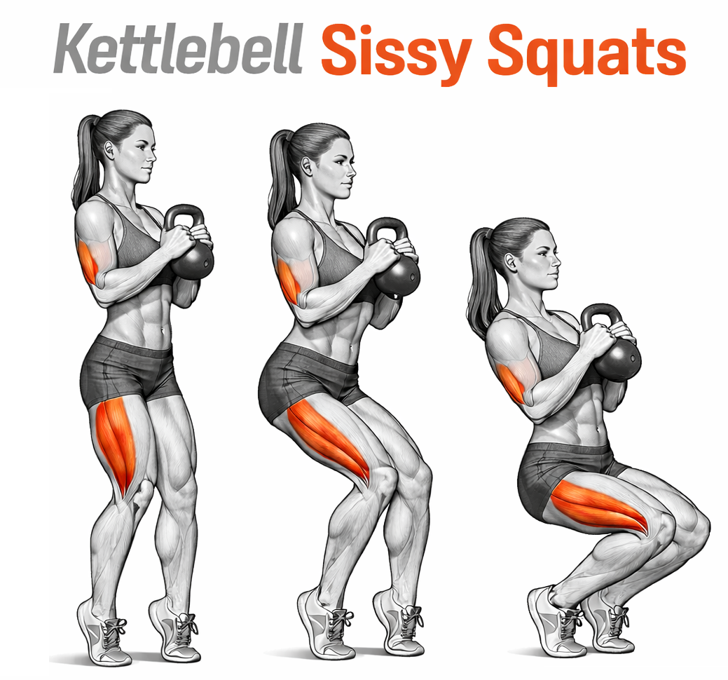 Kettlebell Sissy Squats illustration