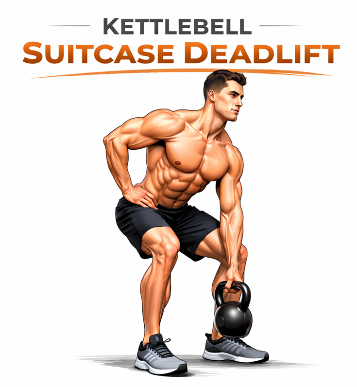 Kettlebell Suitcase Deadlift illustration