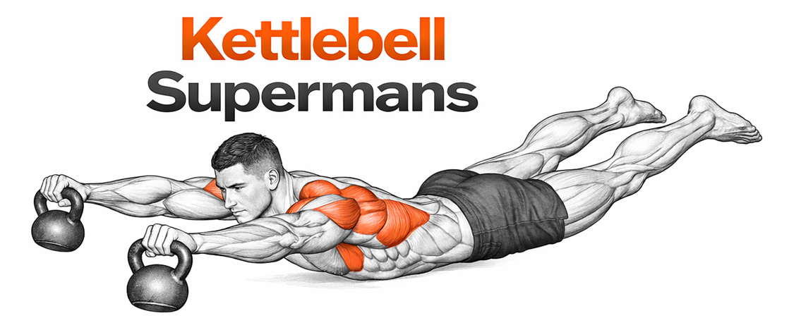 Kettlebell Supermans illustration