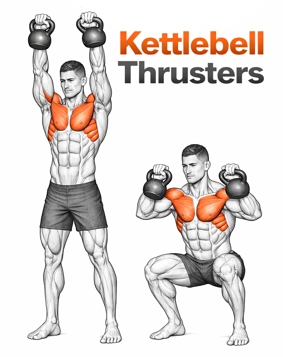 Kettlebell Thrusters illustration